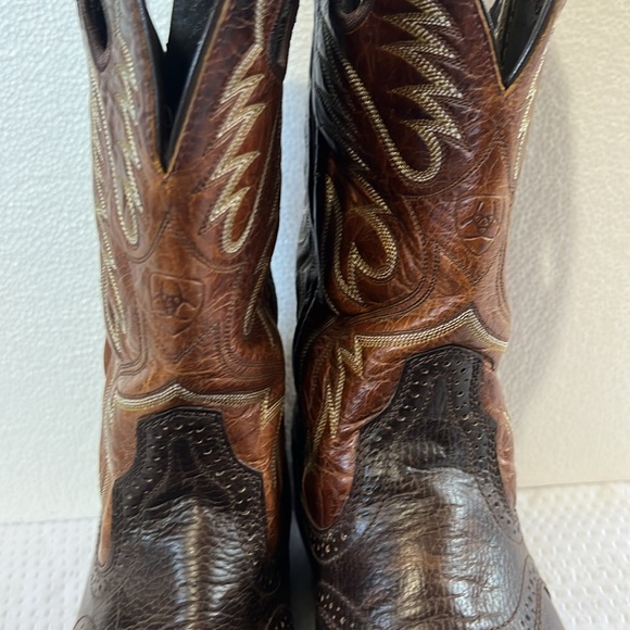 ARIAT Men's 10.5  Brown Leather Heritage Roughstock Western Cowboy Boots Pull On - Picture 9 of 12